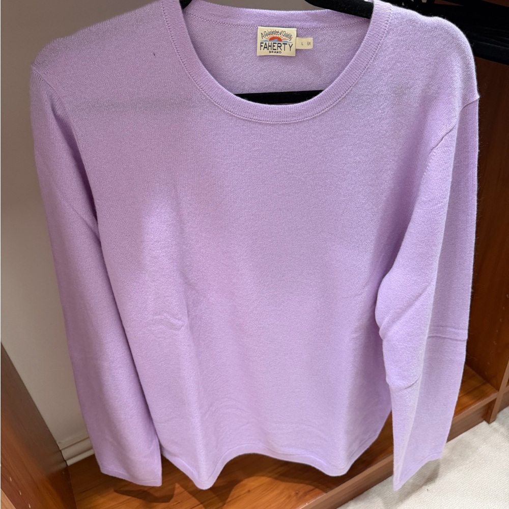 Faherty men’s cashmere purple sweater - Picture 6 of 7